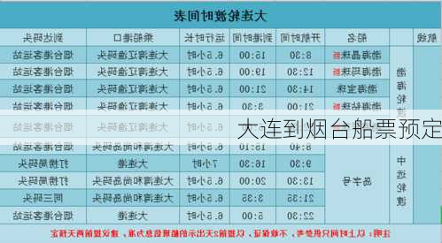 大连到烟台船票预定