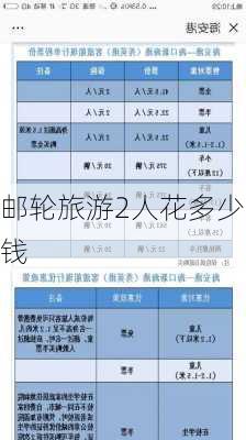 邮轮旅游2人花多少钱