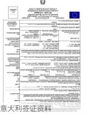 意大利签证资料