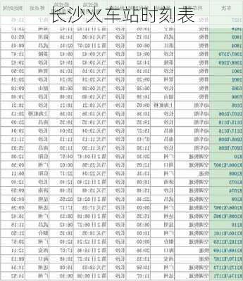 长沙火车站时刻表