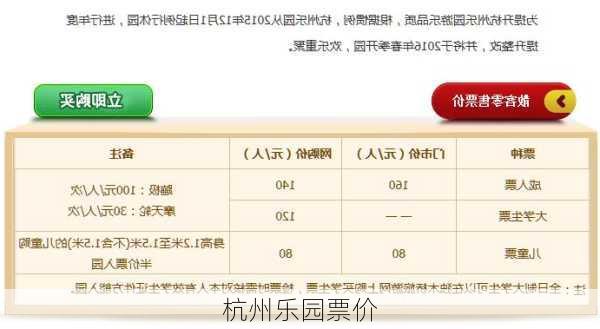 杭州乐园票价