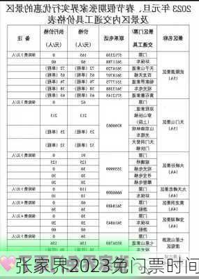 张家界2023免门票时间