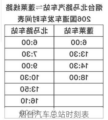 烟台汽车总站时刻表